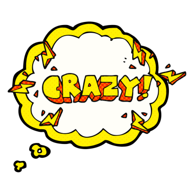 Serbest çizilmiş düşünce balonu karikatürü bir insan tarafından çizilmiş deli gibi bağırıyor.