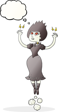 Bir insan tarafından çizilmiş serbest çizim baloncuk vampir kız.