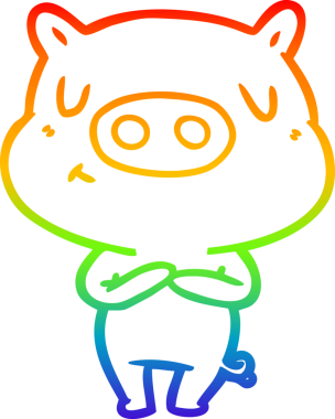 gökkuşağı gradyan çizgi çizimi bir insan tarafından çizilmiş içerikli domuz