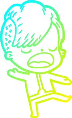 Bir insan tarafından çizilen uzay giysili havalı hippi kız çizgi filmi.