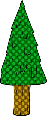 Bir insan tarafından çizilmiş bir karalama Noel ağacı.