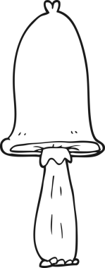 Bir insan tarafından çizilmiş siyah beyaz mantar.