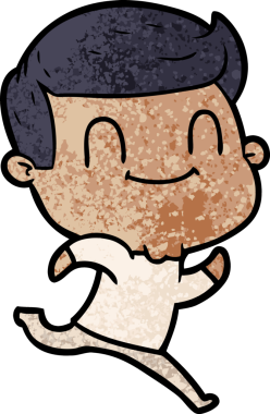 Bir insan tarafından çizilmiş çizgi film dostu bir adam.