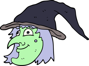 Bir insan tarafından çizilmiş karalama cadı yüzü.