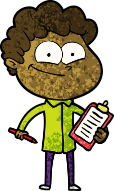 Bir insan tarafından çizilmiş mutlu bir adam.