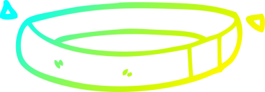 Bir insan tarafından çizilmiş bir köpek tasmasının soğuk gradyan çizgisi.