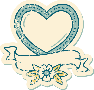 Bir insan tarafından çizilmiş kalp ve bayrağın sembolik depresif dövme şekli