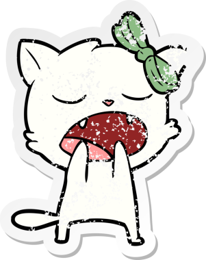 Bir insan tarafından çizilmiş esneyen bir çizgi filmin sıkıntılı çıkartması.