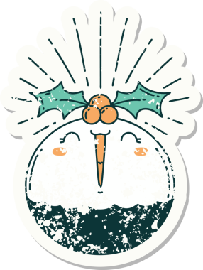 Bir insanın çizdiği yılbaşı pudingini söyleyen dövme stili eski bir etiket.