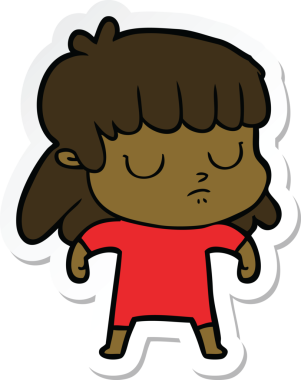 Bir insan tarafından çizilmiş ilgisiz bir karikatür çıkartması.