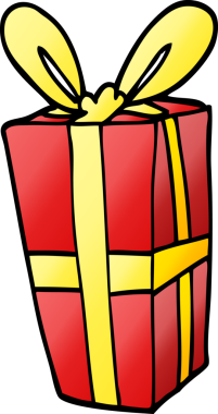 Bir insan tarafından çizilmiş karalama Noel hediyesi.