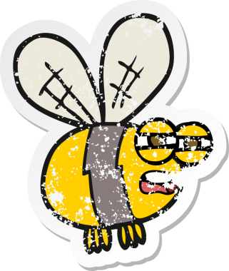 Bir insan tarafından çizilmiş bir çizgi filmin gerilimli çıkartması.