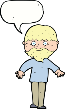 Bir insan tarafından çizilmiş konuşma balonlu mutlu adam çizgi filmi.