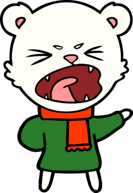 Bir insan tarafından çizilmiş kutup ayısı karikatürü