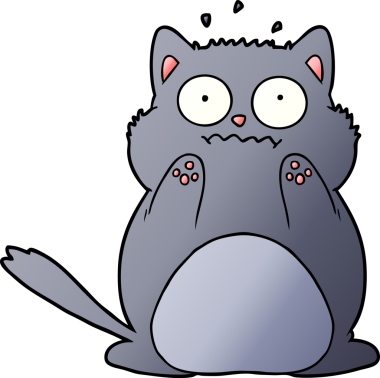 Bir insan tarafından çizilmiş endişeli bir kedi.