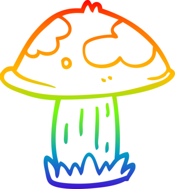 gökkuşağı gradyan çizgi çizimi bir insan tarafından çizilmiş vahşi mantar