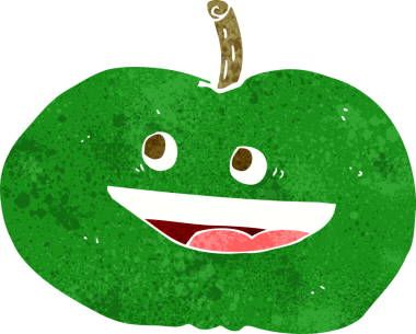 bir insan tarafından çizilmiş mutlu elma çizgi filmi