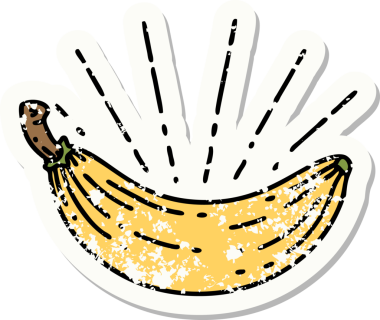 Bir insan tarafından çizilmiş eski bir muz dövmesi.