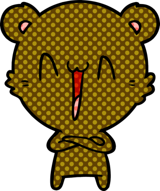 Bir insan tarafından çizilmiş mutlu ayı karikatürü