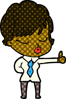 Bir insan tarafından çizilmiş gözleri kapalı çizgi film kadını.