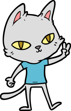 Bir insan tarafından çizilen çizgi film kedisi.