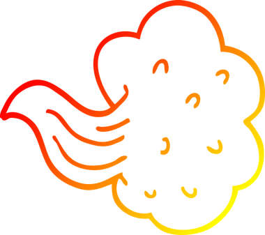 Bir insan tarafından çizilmiş bir hava fırtınasının sıcak çizgi çizimi