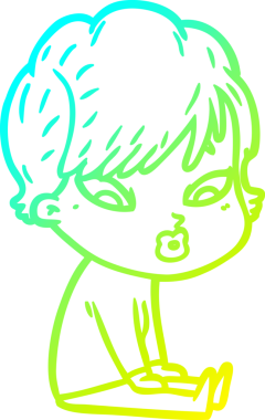 Bir insan tarafından çizilmiş bir karikatür kadın çizimi.