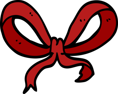 Bir insan tarafından çizilmiş kırmızı fiyonk.