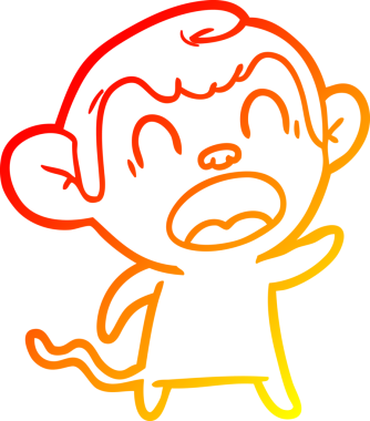 Bir insan tarafından çizilmiş bağıran çizgi film maymunu çizimi