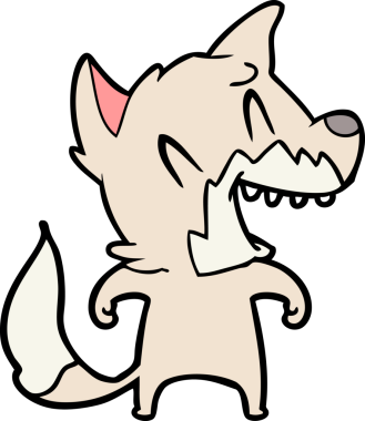 Bir insan tarafından çizilmiş gülen tilki çizgi filmi.