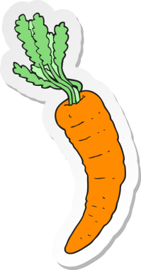 Bir insan tarafından çizilmiş havuç etiketi.