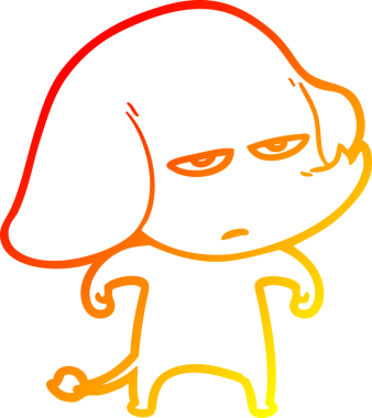 Bir insan tarafından çizilmiş kızgın bir fil çizimi.