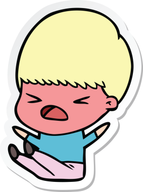 Bir insan tarafından çizilmiş bir karikatür çıkartması.