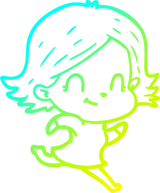 Bir insan tarafından çizilmiş soğuk gradyan çizgi çizimi.