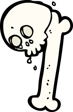 Bir insan tarafından çizilmiş bir cadılar bayramı kemik numarası.