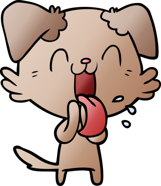 Bir insan tarafından çizilmiş nefes nefese bir köpek.