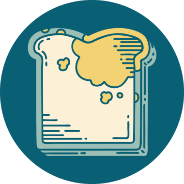 Bir insanın çizdiği küflü ekmeğin ikonik dövme şekli.