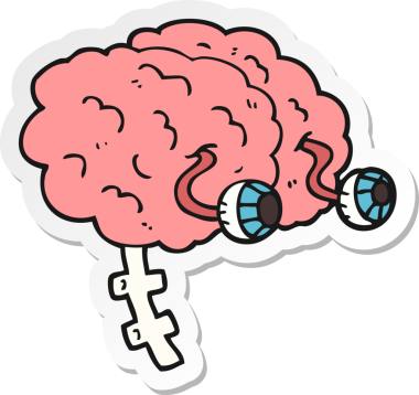 Bir insan tarafından çizilmiş karikatür beyninin çıkartması.