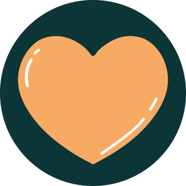 Bir insan tarafından çizilmiş bir kalbin ikonik dövme şekli