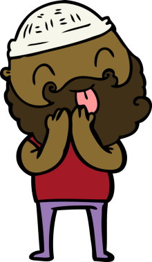 Bir insan tarafından çizilmiş sakallı bir adam.