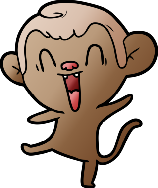 Bir insan tarafından çizilmiş gülen maymun çizgi filmi