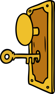 Bir insan tarafından çizilmiş bir kapı kolu karalaması.