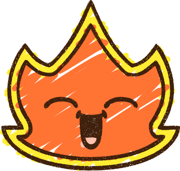 Bir insan tarafından çizilen Ateş Sembolü Tebeşiri