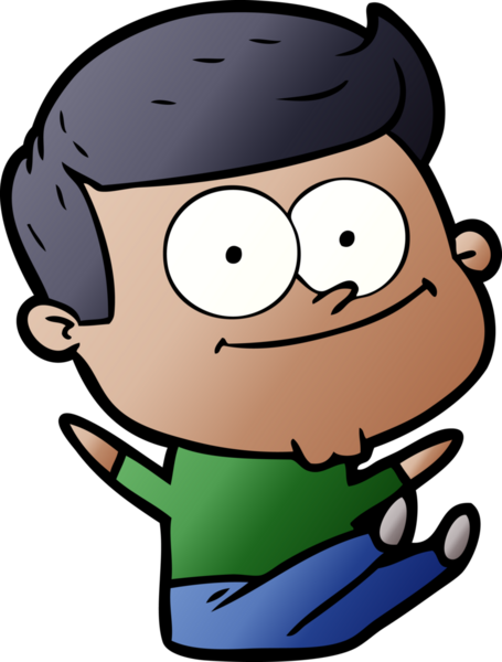 Bir insan tarafından çizilmiş mutlu bir adam.