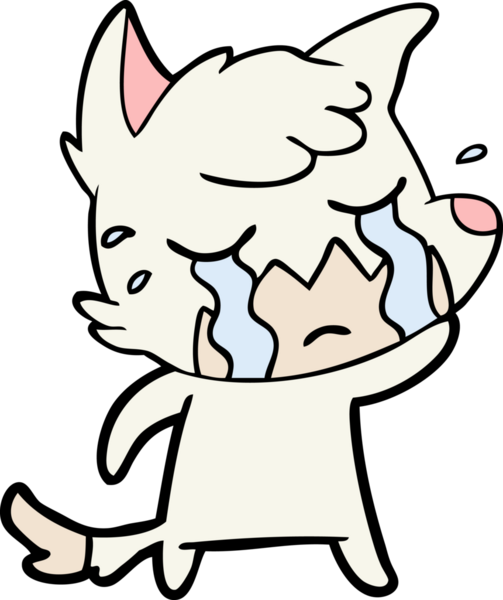 Bir insan tarafından çizilmiş ağlayan tilki çizgi filmi.