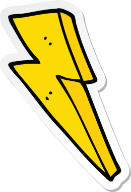 Bir insan tarafından çizilmiş bir çizgi film yıldırımının çıkartması.