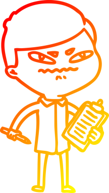 Bir insan tarafından çizilmiş kızgın bir adamın sıcak çizgi çizimi.