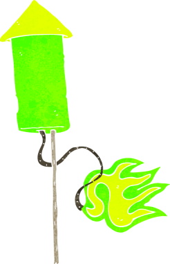 bir insan tarafından çizilmiş havai fişek karikatürü