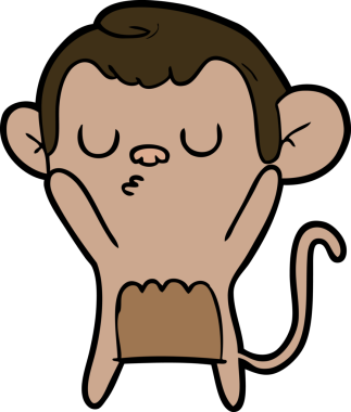 Bir insan tarafından çizilmiş çizgi maymun.