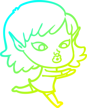 Bir insan tarafından çizilmiş güzel bir elf kızı çizimi.